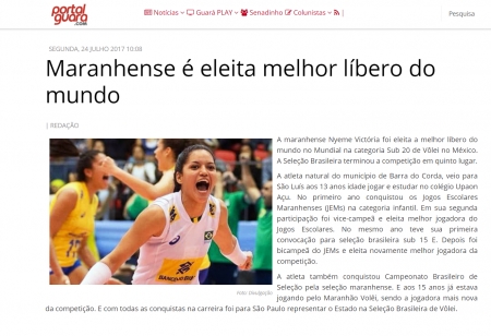 Ex-aluna Upaon é eleita melhor libero do mundo